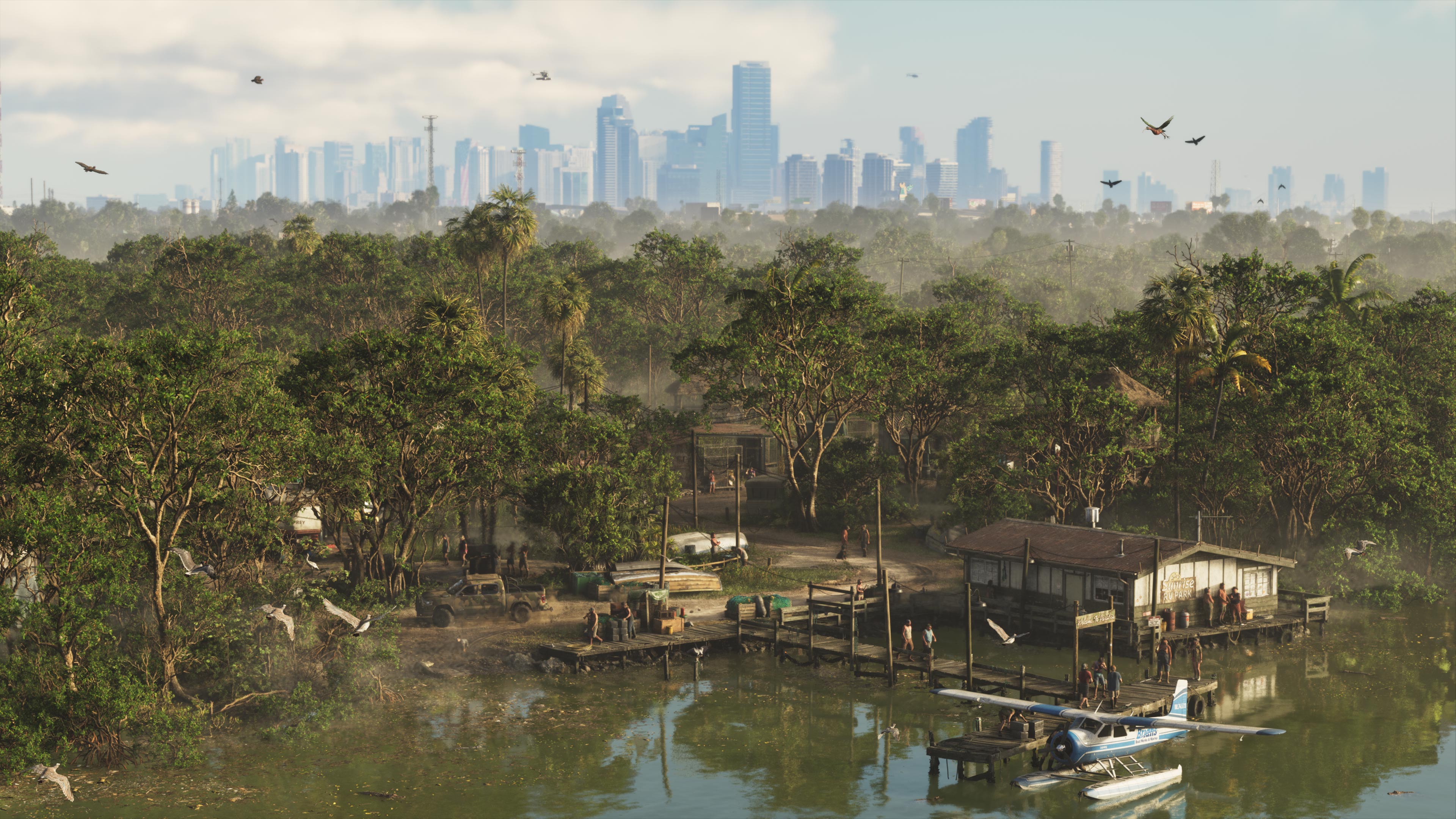 Grassrivers e área urbana ao fundo em GTA VI