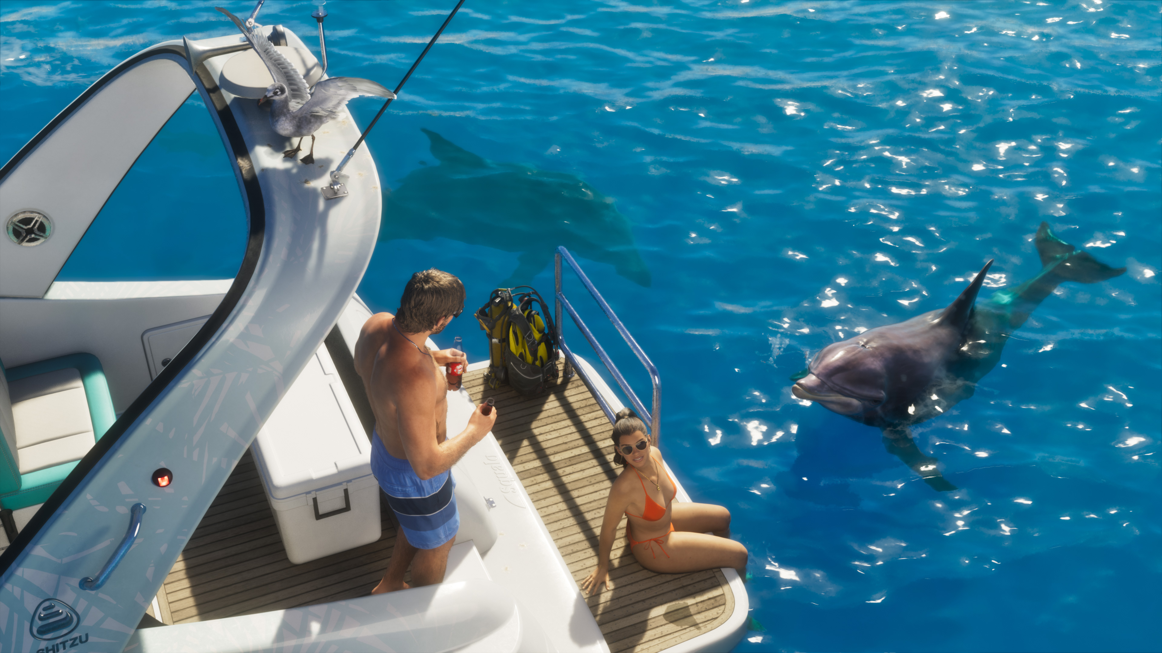 Shitzu Squalo navegando em screenshot oficial de GTA VI